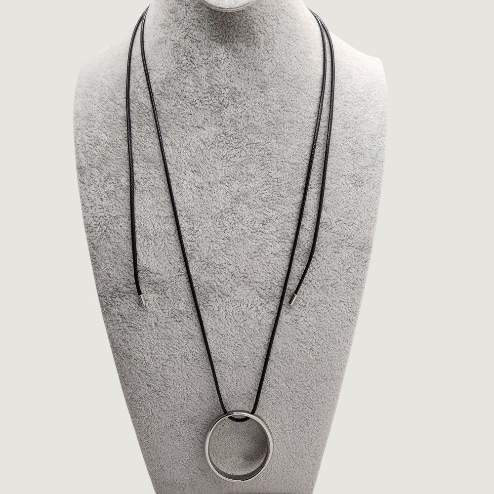 Sculpture Pendant Necklace Silver Tone Minimalist Modernist J Jill NEW Geometric